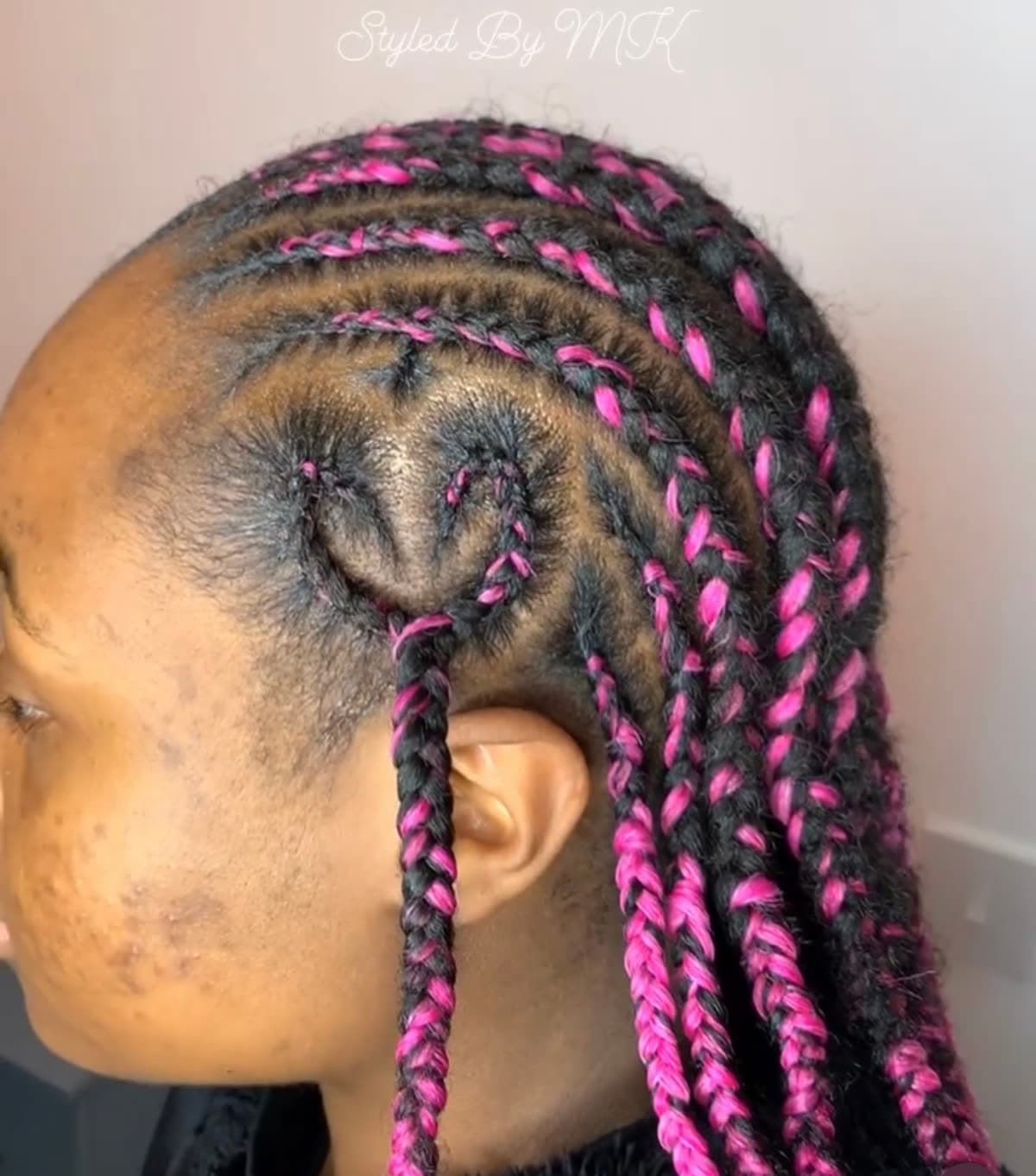 Heart shaped cornrows